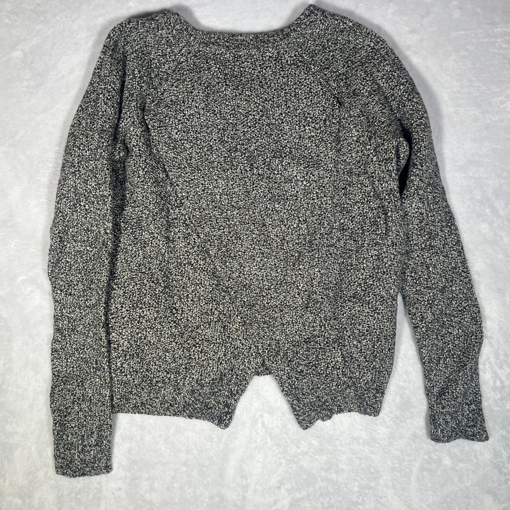 Madewell Womens XS Gray Sweater Marled Knit Split Back Oversized Pullover - Picture 4 of 7